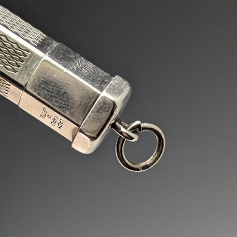 1964 British Vintage Yard O Red Hexagon Sterling Silver Propelled Mini Pencil